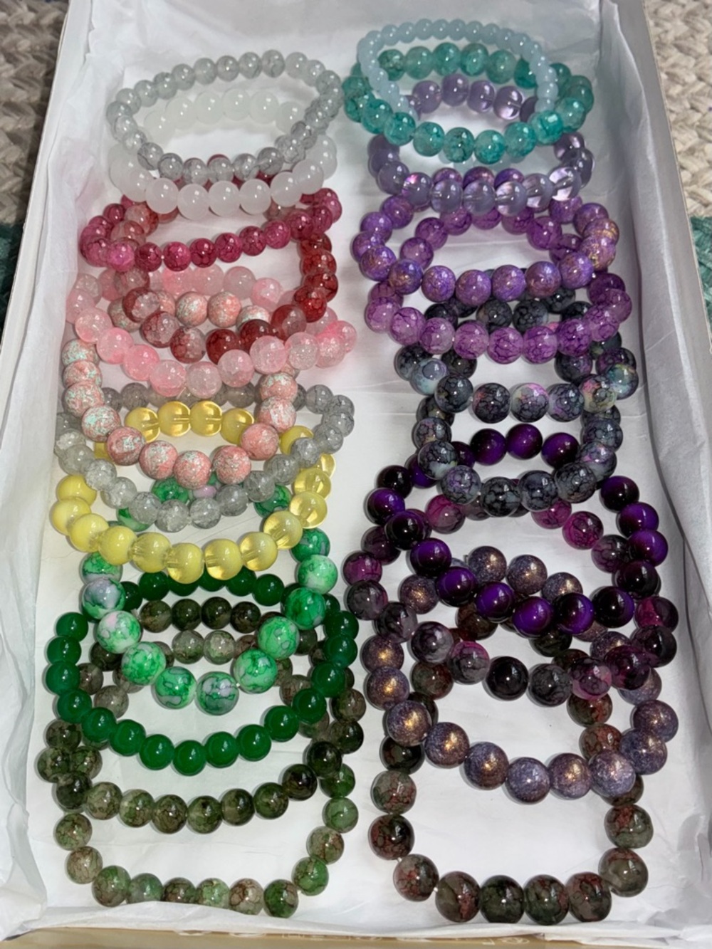 PICK ONE ☝️ Colorful GLASS BEADED Stretch Bracelet - Multi-Color Options - Picture 2 of 9
